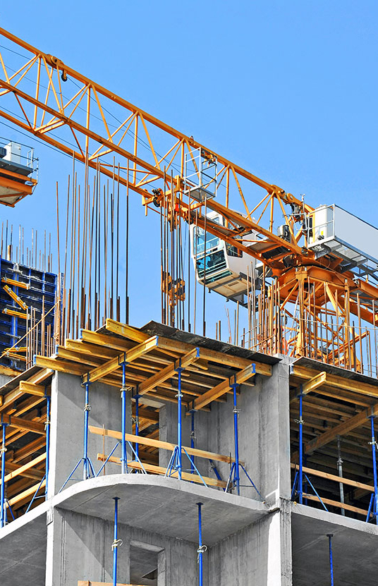 A construction site with a crane