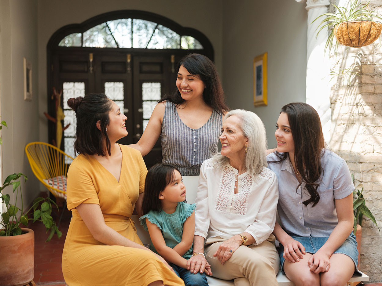 Many generations of woman enjoying time together